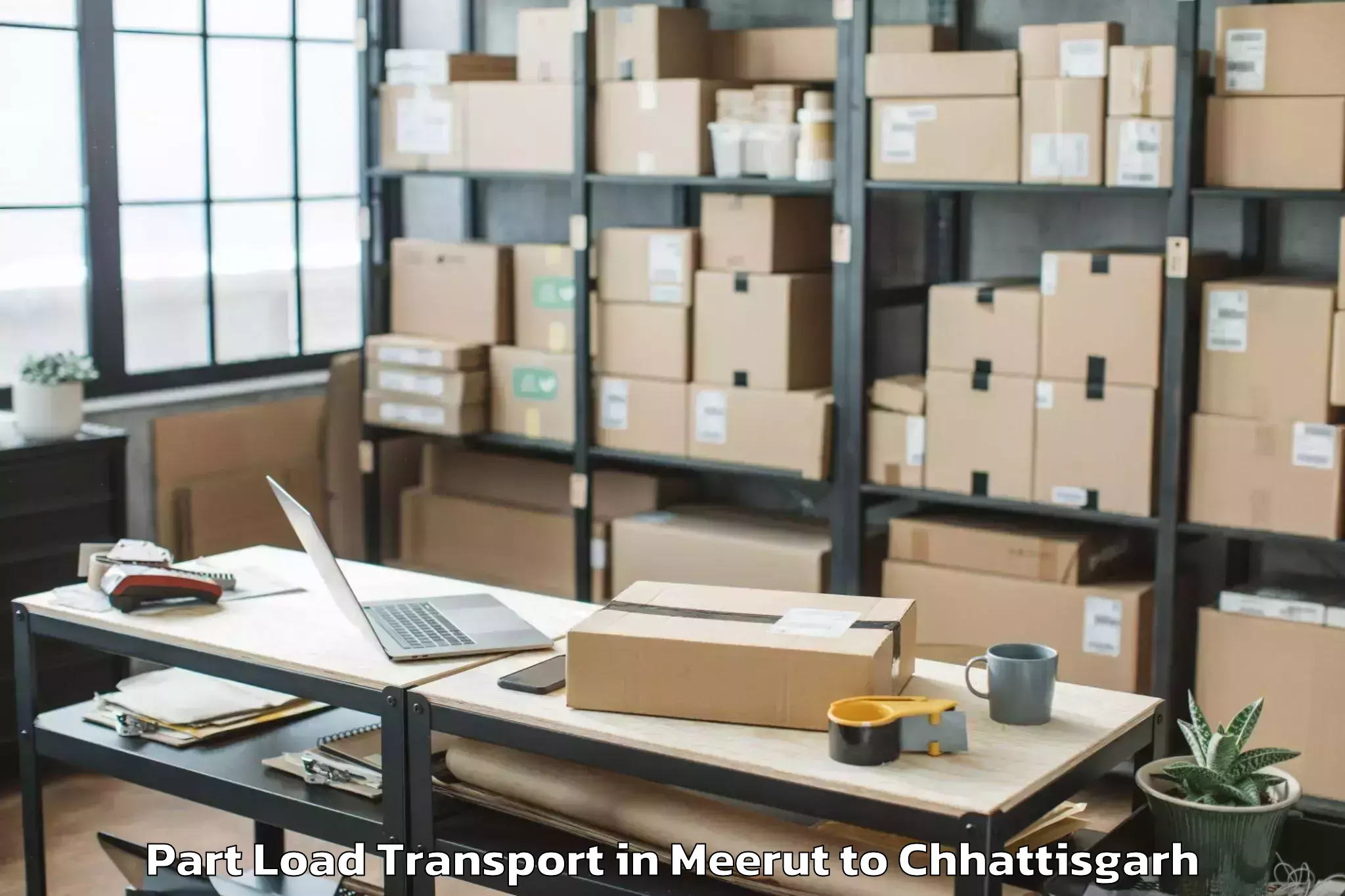 Meerut to Chirimiri Part Load Transport